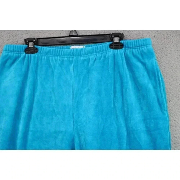 Drapers & Damons Petites Turquoise Blue Pull On Pants-Size PXL-Velour - Picture 2 of 8
